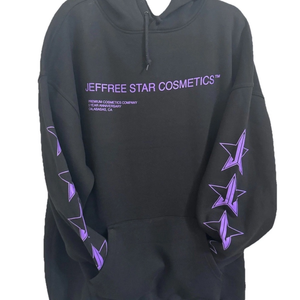 Jeffree Star Fashion Black Hoodie with Pink Label